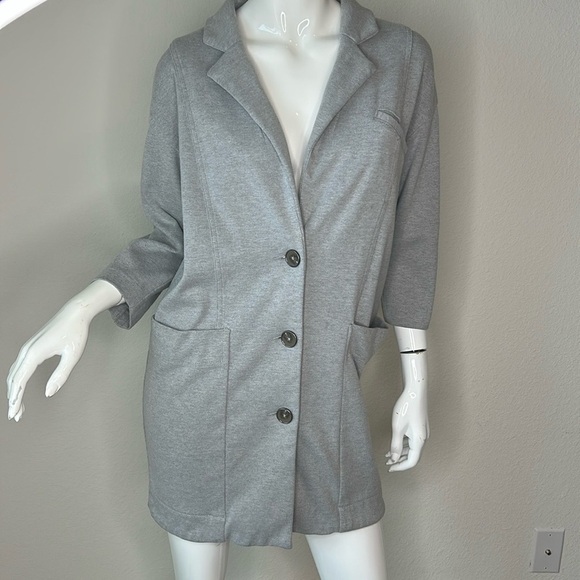 Free People, grey whole story, knit jacket, size medium - Picture 1 of 12